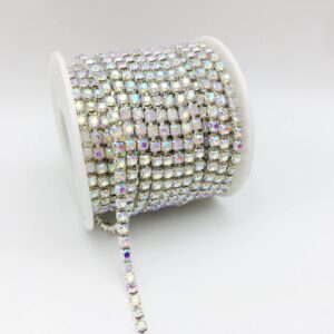 Crystal AB Silver SS16 Rhinestone Chain (Cup Chain) - 10 Yards