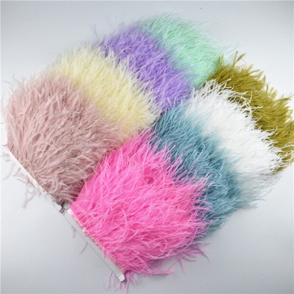 6-8 cm Ostrich Feather Trim Fringe (10 Yards) - Image 6
