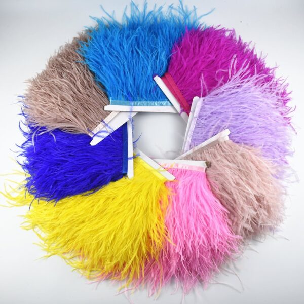 6-8 cm Ostrich Feather Trim Fringe (10 Yards) - Image 4