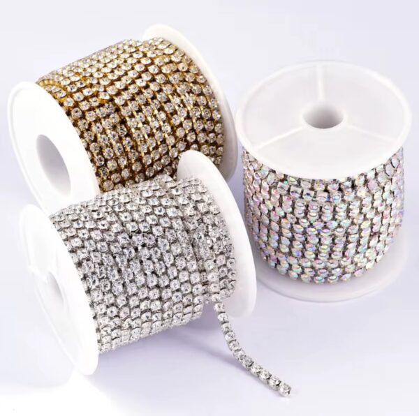 Gold SS16 Crystal Luxe Cup Chain Rhinestone Cup Chain -10 Yards - Image 3