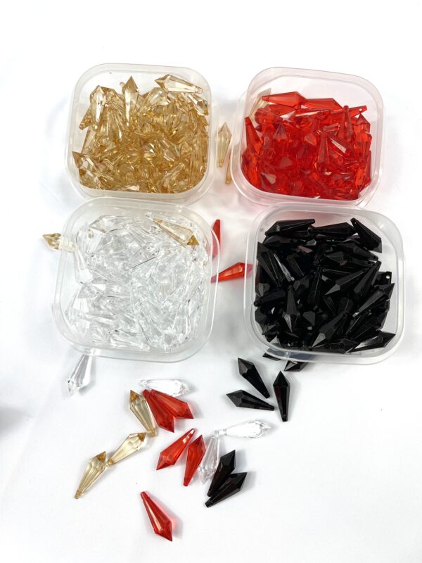 14*38mm Long Drop Crystal Pointed Chandelier Beads