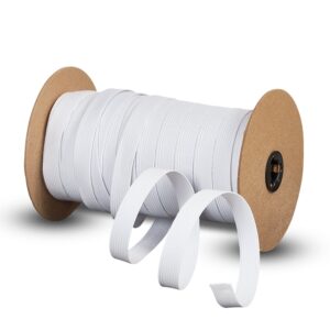 3/8 Inch Elastic 9mm White Knit Elastic Bands for Sewing Heavy Stretch High Elasticity Flat Elastic Cord 3/8 Inch - Sold in Yard