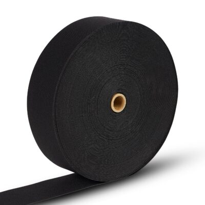 1-Inch Black Knit Elastic Band for Sewing and Garments – elastic roll heavy stretch sold by the yard waistband (15 yards)