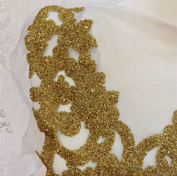 Silver 15 x 17 Inches Glitter Powder Bodice Appliqué – Elegant Embellishment. - Image 4