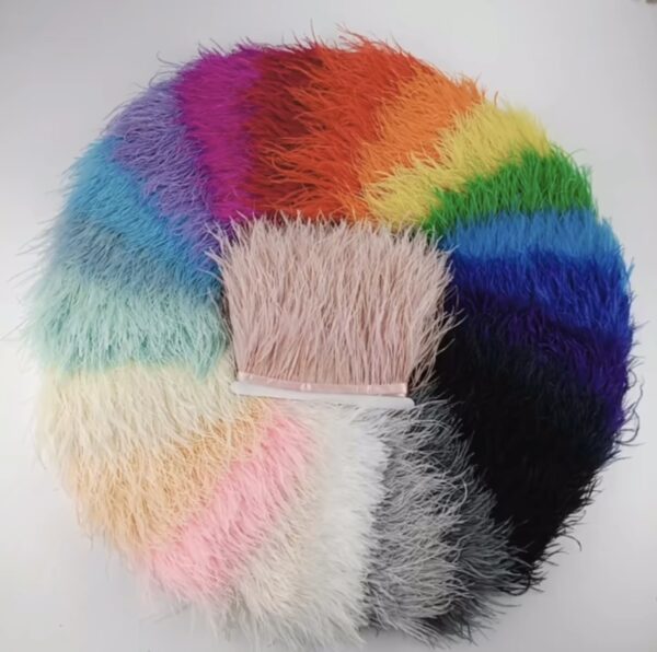 6-8 cm Ostrich Feather Trim Fringe (10 Yards)