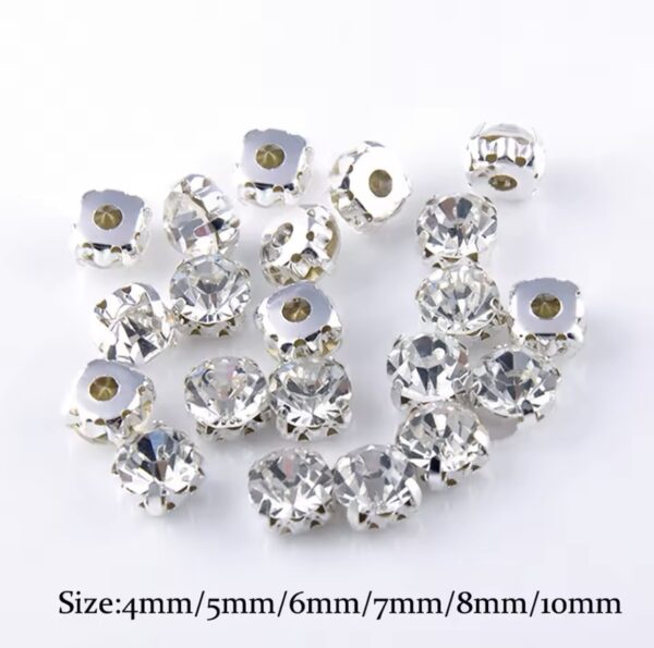Sew-on 3D Claw Round Crystal Rhinestone (4Claw ) - Image 3
