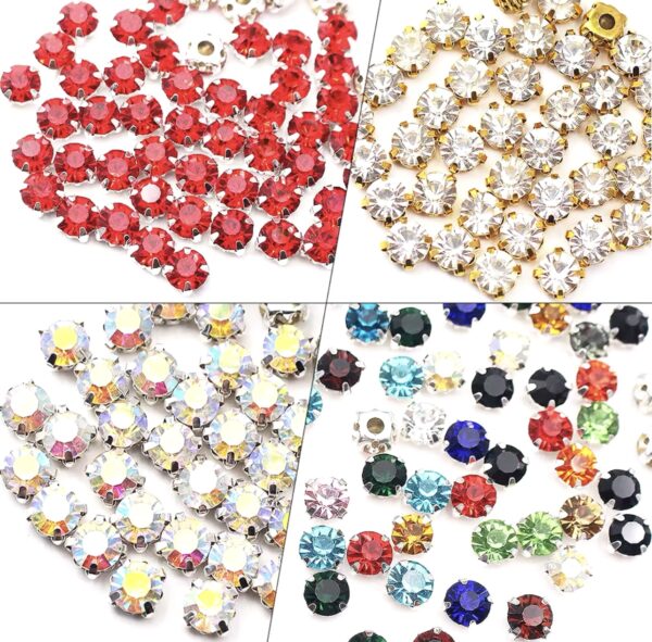 Sew-on 3D Claw Round Crystal Rhinestone (4Claw )
