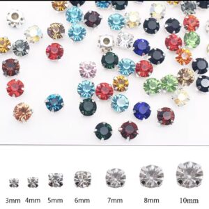 Sew-on 3D Claw Round Crystal Rhinestone (4Claw )