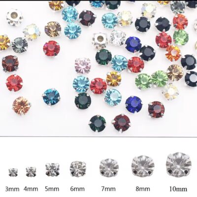 Sew-on 3D Claw Round Crystal Rhinestone (4Claw )