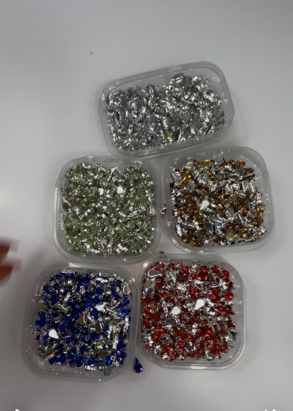 8x13mm Sew-on Silver Claw Teardrop Crystal Rhinestones(100pcs) - Image 6
