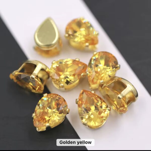 13x18mm Sew-on Silver Claw Teardrop Crystal Rhinestones(50pcs) Clear Silver - Image 5