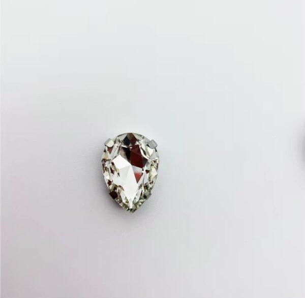 13x18mm Sew-on Silver Claw Teardrop Crystal Rhinestones(50pcs) Clear Silver - Image 4