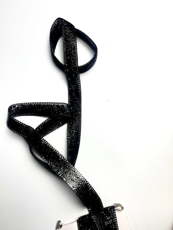 3D Black Chain Bead Powder Appliqué Trim – 1 Yard