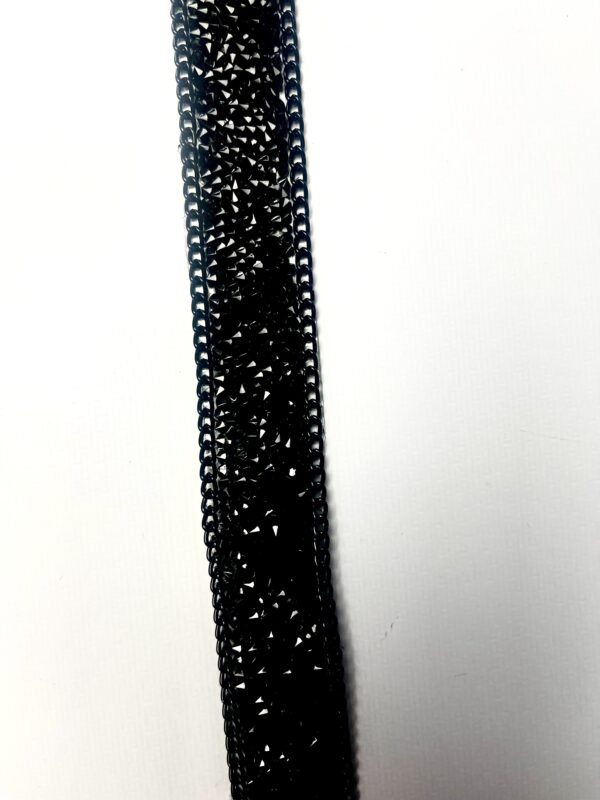 3D Black Chain Bead Powder Appliqué Trim – 1 Yard - Image 2