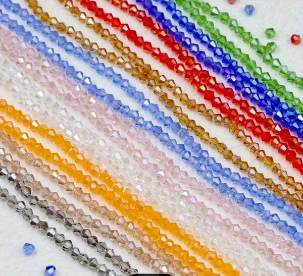 10 Strands of 6mm AB Color Sparkling Diamond-Pointed Glass Crystal Beads