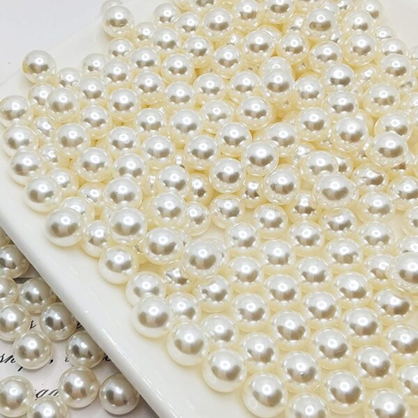 10mm Round White Pearl Beads No Hole - Image 5