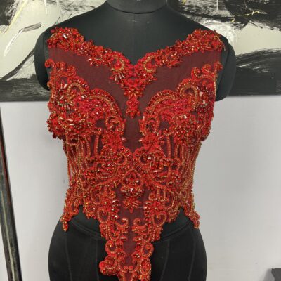 15 x 17 Inches – Luxury Handmade Beaded Crystal Rhinestone Bodice Appliqués