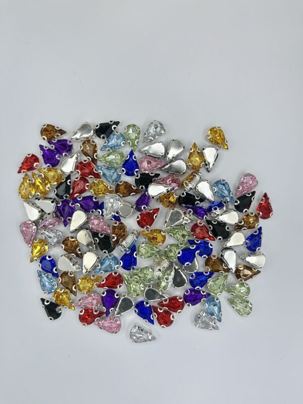 8x13mm Sew-on Claw Teardrop Crystal Rhinestones(100pcs) - Image 2