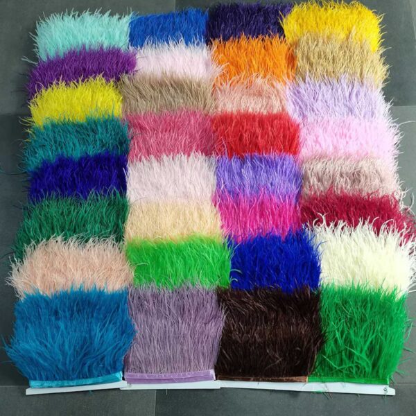 6-8 cm Ostrich Feather Trim Fringe (10 Yards) - Image 2